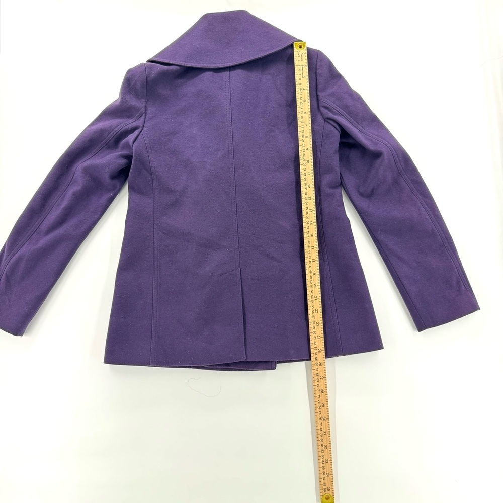 Burberry eggplant Wool cashmere Blend Double-Breasted Peacoat sz4 - Picture 9 of 10
